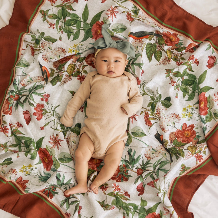 Fiore &amp; Bordeaux Swaddle