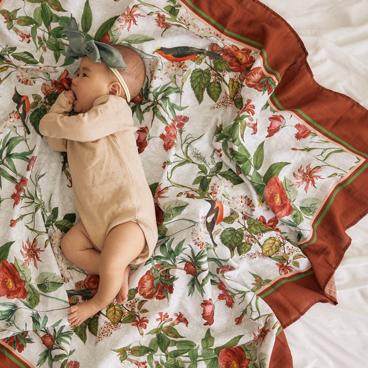 Fiore &amp; Bordeaux Swaddle