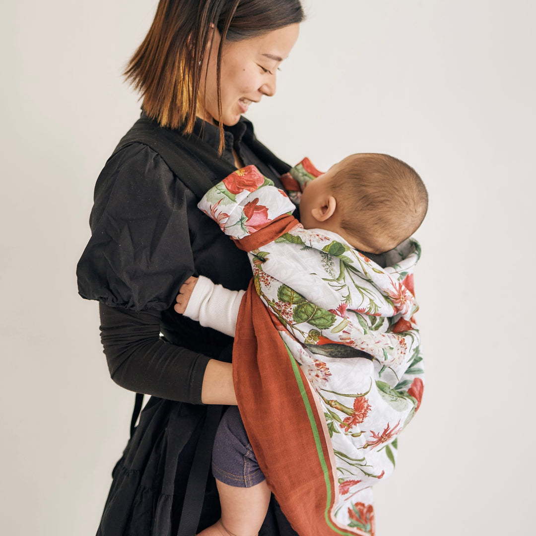 Fiore &amp; Bordeaux Swaddle