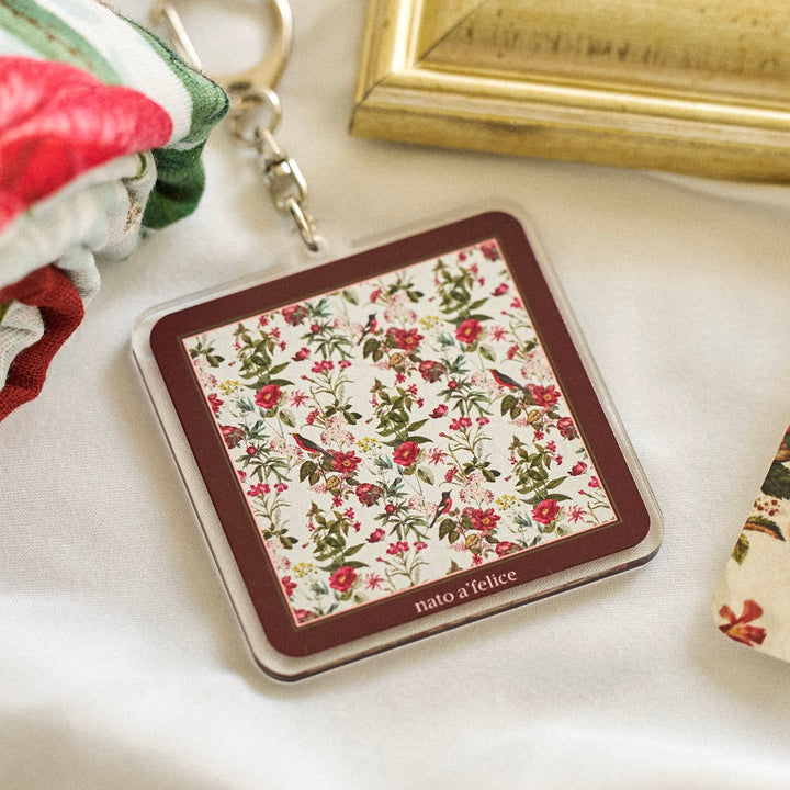 Fiore &amp; Bordeaux Keychain