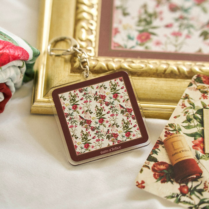 Fiore &amp; Bordeaux Keychain