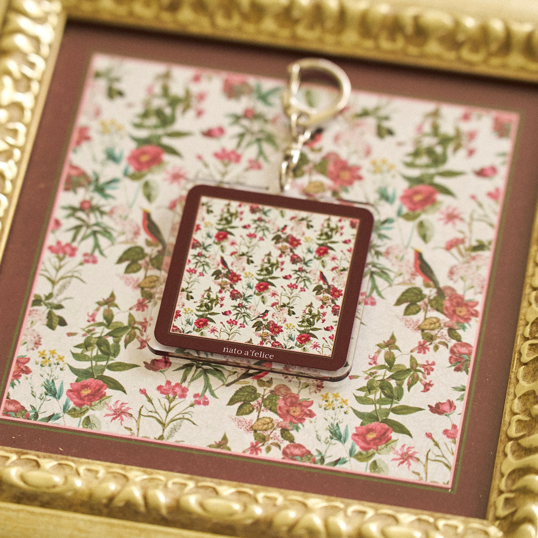 Fiore &amp; Bordeaux Keychain