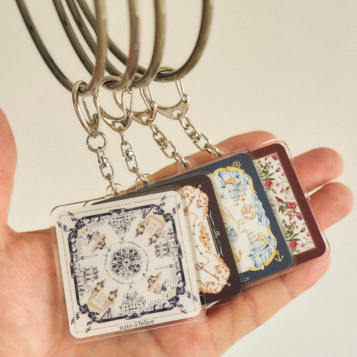 Fiore &amp; Bordeaux Keychain