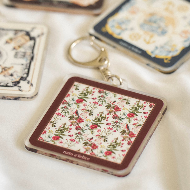 Fiore &amp; Bordeaux Keychain