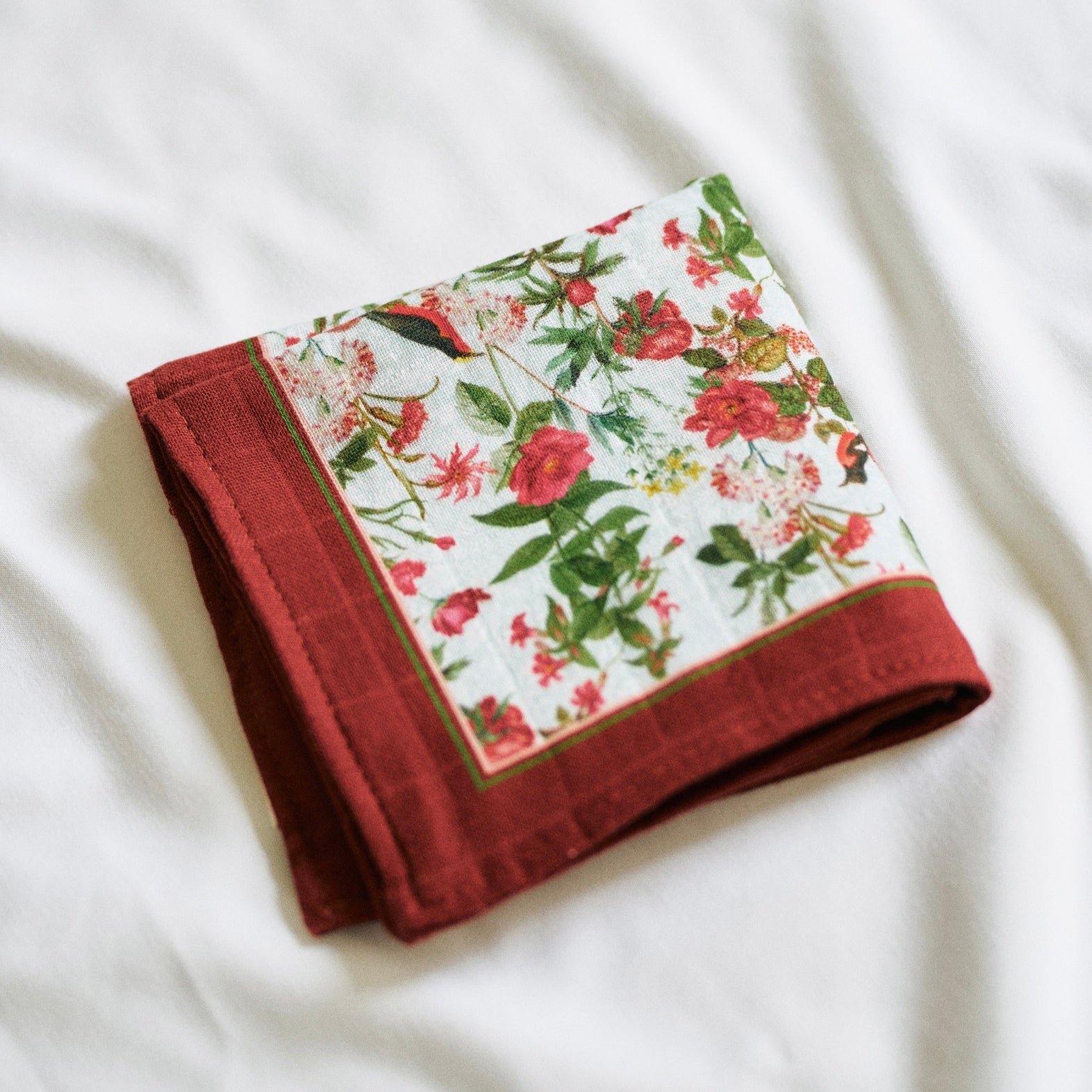 Fiore & Bordeaux Handkerchief