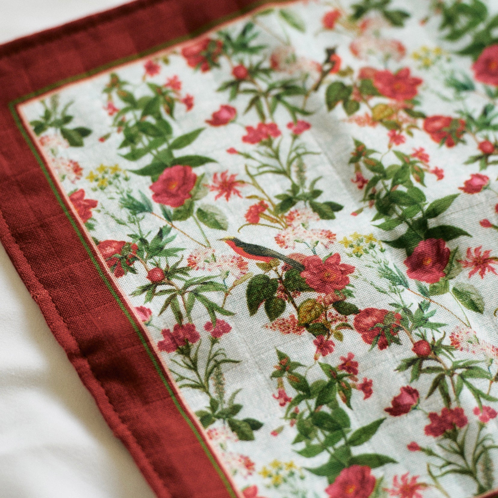 Fiore & Bordeaux Handkerchief