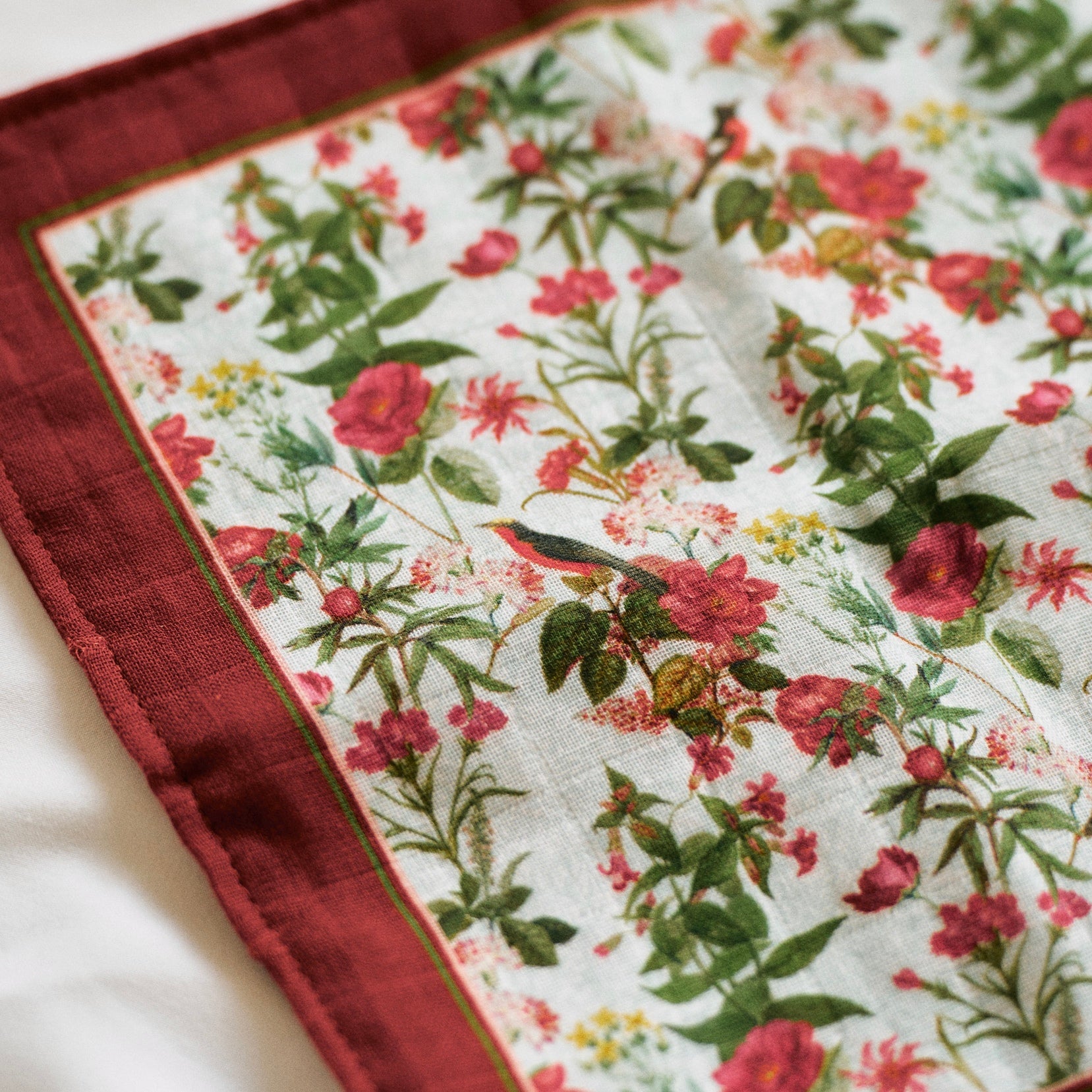 Fiore & Bordeaux Handkerchief