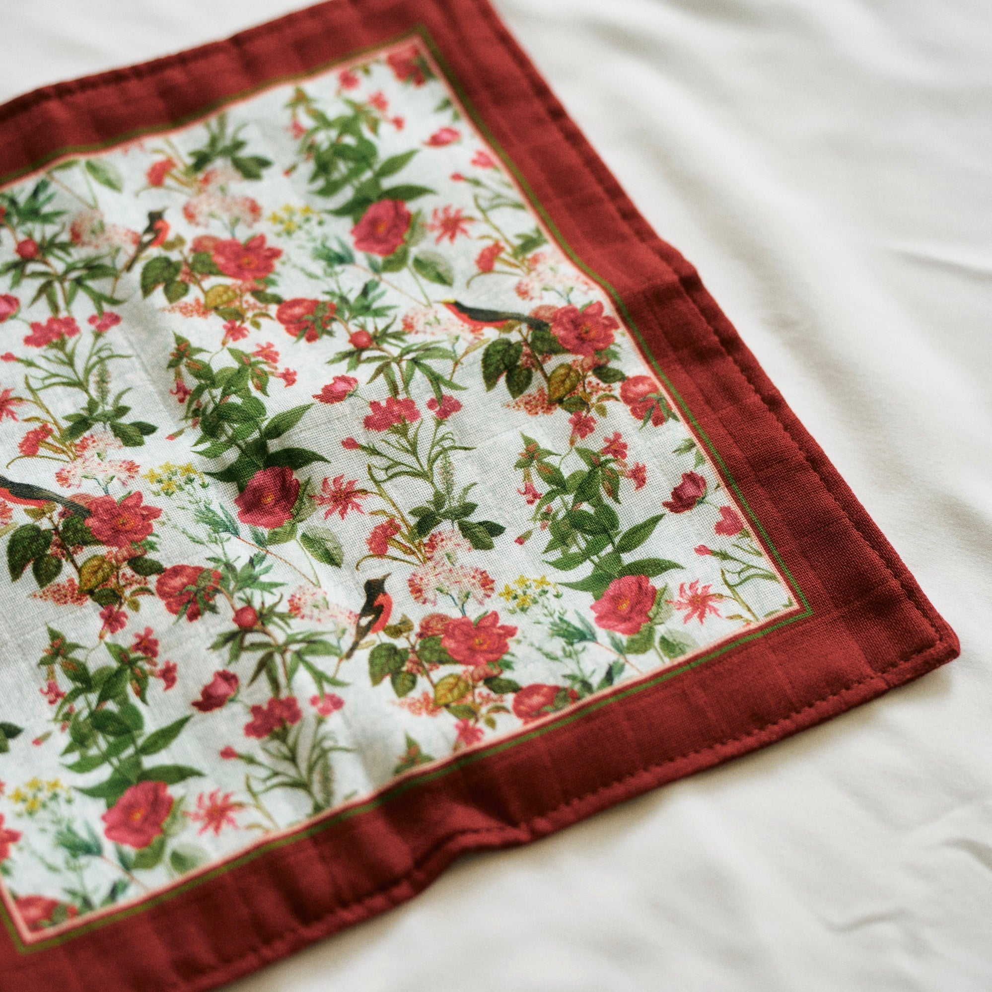 Fiore & Bordeaux Handkerchief