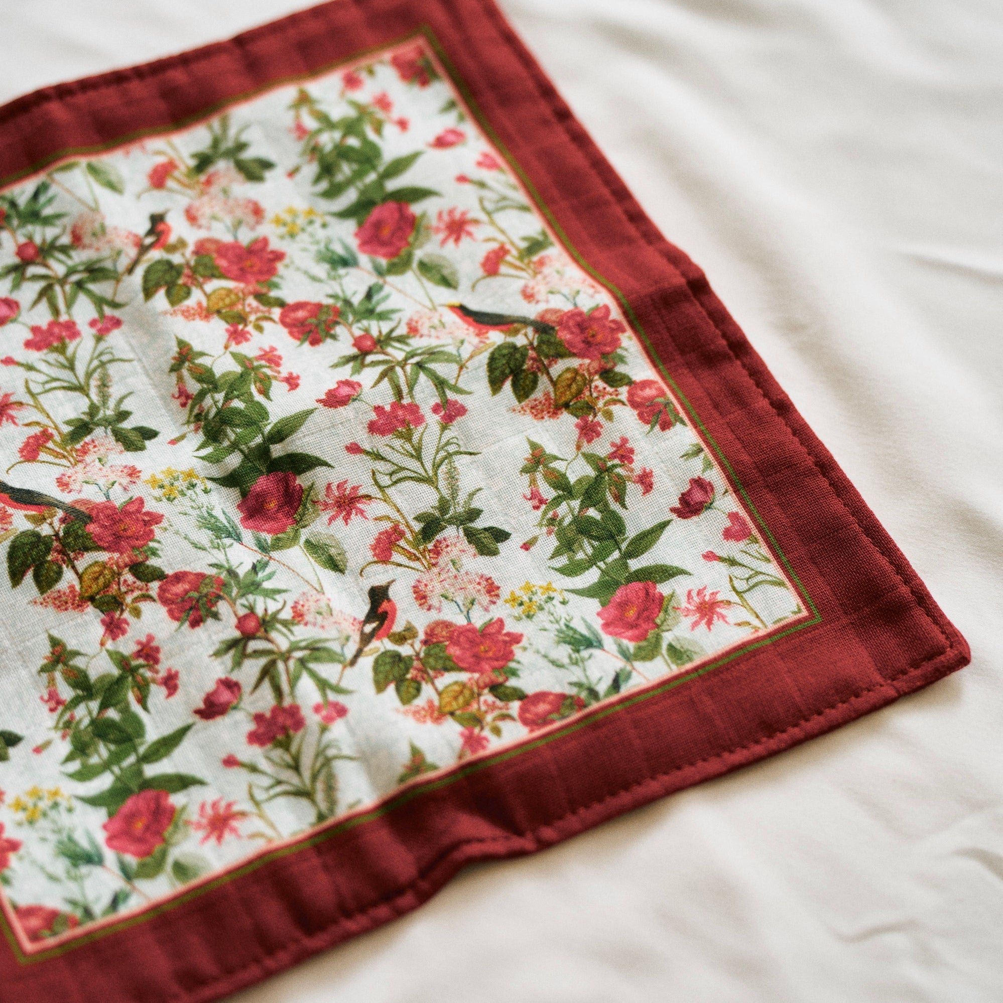 Fiore & Bordeaux Handkerchief