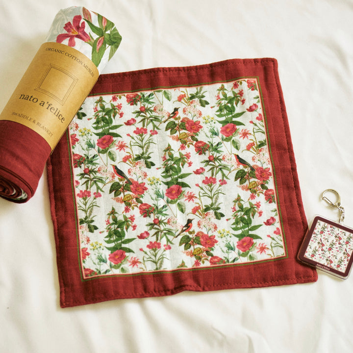 Fiore &amp; Bordeaux Handkerchief