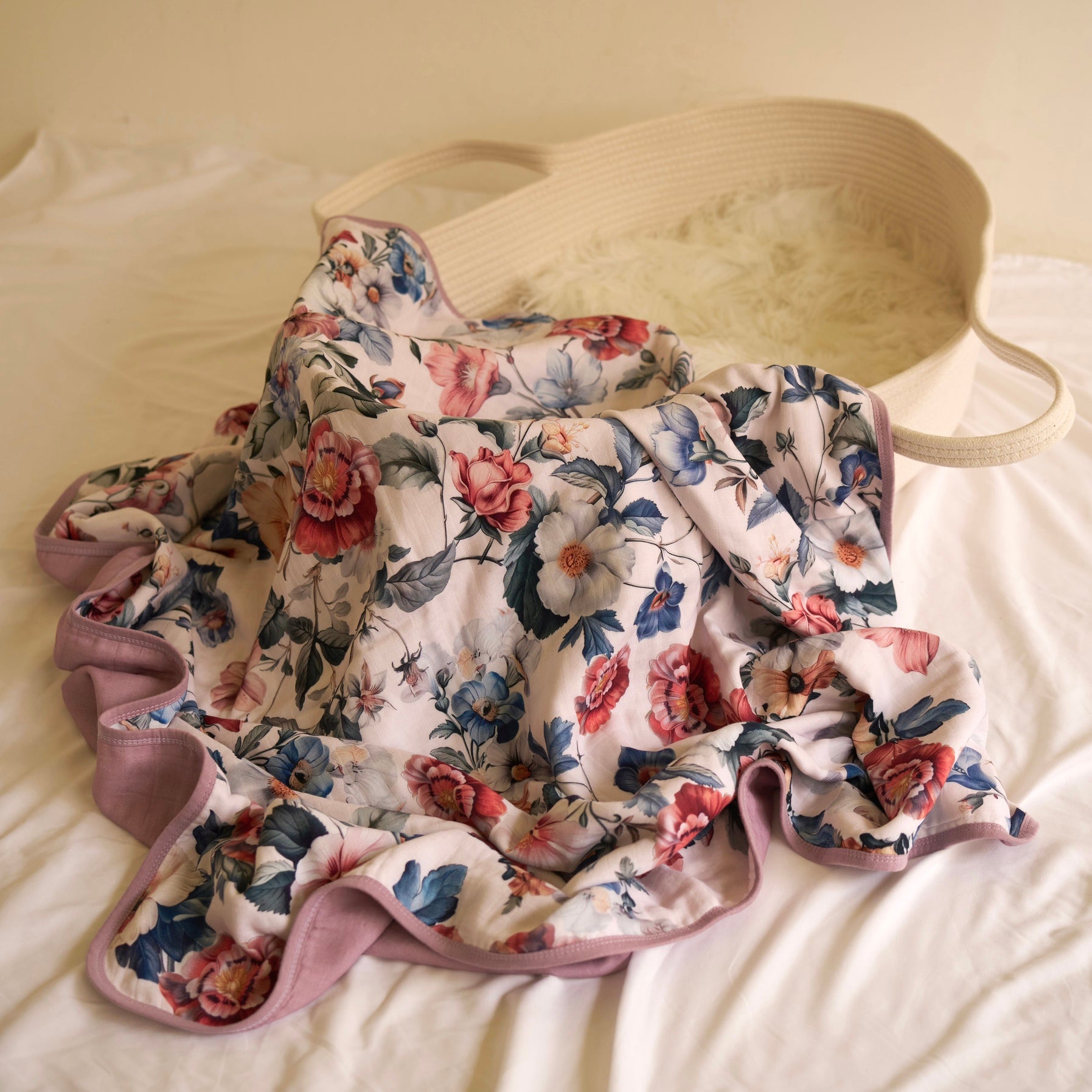 Bouquet de Fleurs Blanket