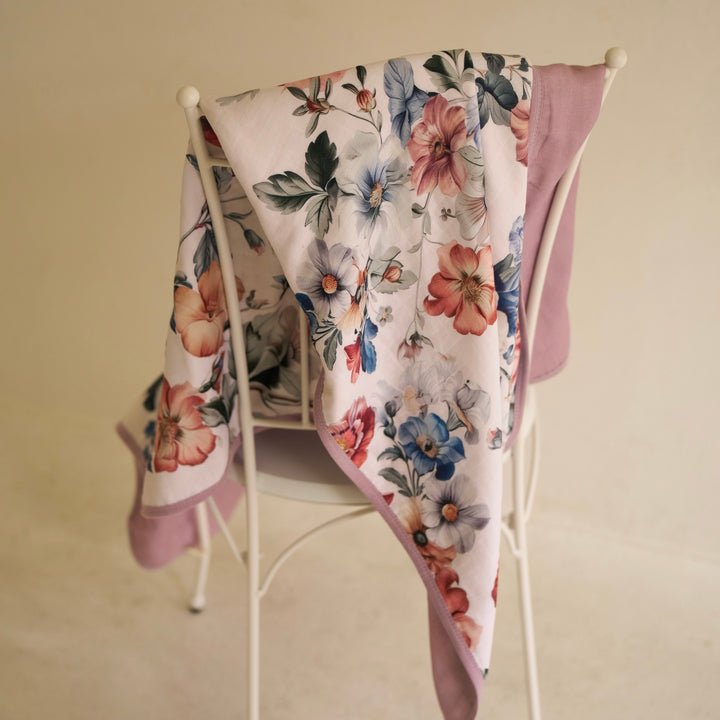 Bouquet de Fleurs Blanket