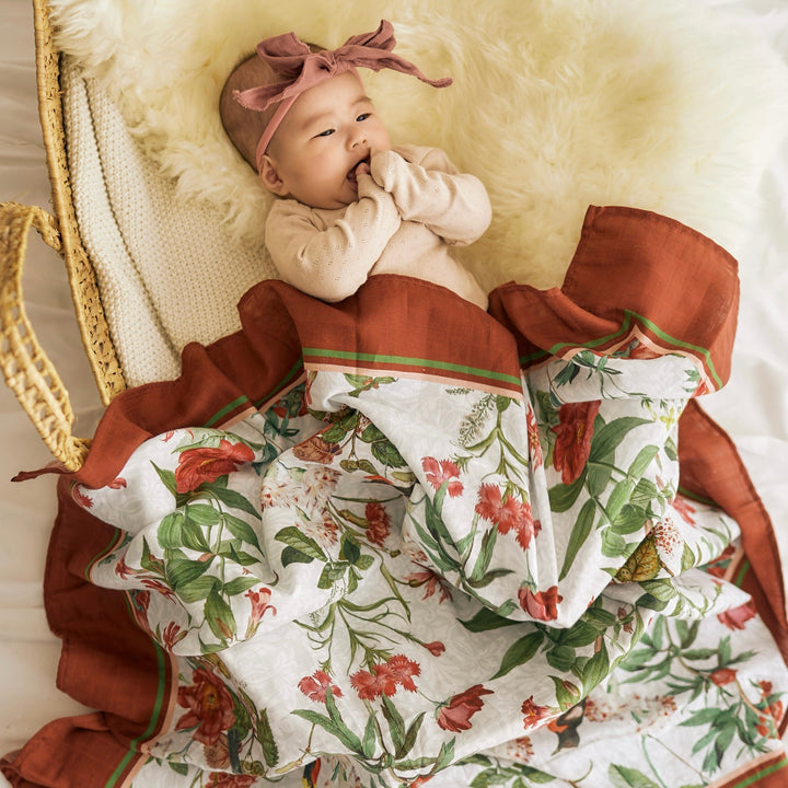 Fiore &amp; Bordeaux Swaddle